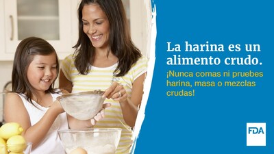 La harina es un alimento crudo. ¡Nunca coma ni pruebe harina, masa o rebozado crudos!