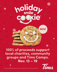 Tim Hortons announces first-ever national Holiday Smile Cookie campaign with 100% of proceeds donated to local charities and community groups, including Tim Hortons Foundation Camps