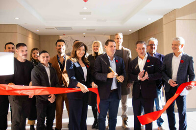 Moments after the official ribbon cutting by Joe Montesano, President, Primont, Lore Attardo, Vice President/Principal, Primont, Charles Attardo, Vice President/Principal, Primont and Brampton Mayor Patrick Brown. (CNW Group/Primont Homes)