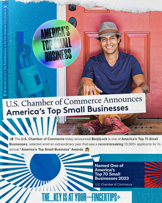 Robbie Cabral, Inventor, CEO, and Founder of BenjiLock, celebrates a monumental achievement as BenjiLock is honored by the U.S. Chamber of Commerce, reaffirming its status as a top small business in the nation.