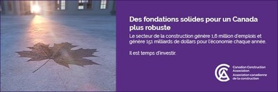 Les leaders canadiens de la construction se rendent à Ottawa pour demander au gouvernement fédéral d'être partenaire dans la construction d'une fondation solide pour la croissance économique