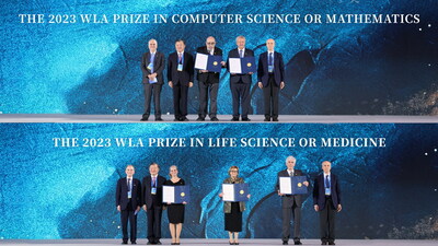 Five WLA Prize Laureates received medals at the 2023 WLA Prize Award Ceremony of the 6th World Laureates Forum on November 6. (PRNewsfoto/World Laureates Forum (WLA Forum))