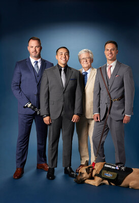 Four veterans pose in Men's Wearhouse suits for the retailer's latest campaign.