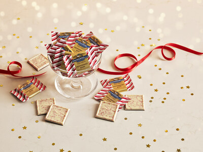 Rich chocolate layers with festive peppermint in individually wrapped Squares; the perfect Holiday treat.