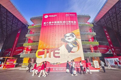 The sixth China International Import Expo opens at the National Exhibition and Convention Center (Shanghai), Nov. 5, 2023. (Photo by Wang Chu/People's Daily Online) (PRNewsfoto/People's Daily)