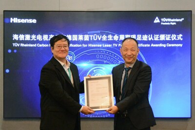 Hisense has been awarded carbon footprint certification from TÜV Rheinland