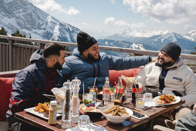 Crystal Ski Holidays - Piste Plates - Tubsey, Zuu and Hyder at lunch