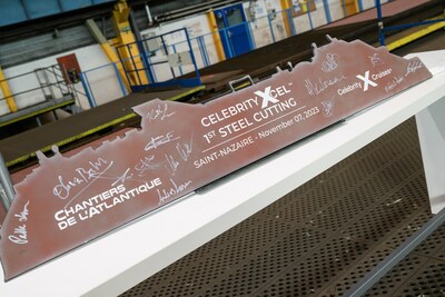 First steel-cutting of Celebrity Xcel, Celebrity Cruises’ fifth Edge Class ship, at Chantiers de l’Atlantique