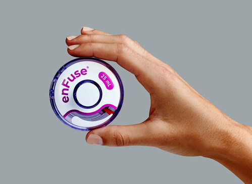 Enable Injections' enFuse is an innovative drug delivery technology designed to subcutaneously deliver large volumes for a wide range of therapies and diseases. Approved in the United States in combination with a specific drug, more information: https://enableinjections.com/our-products.