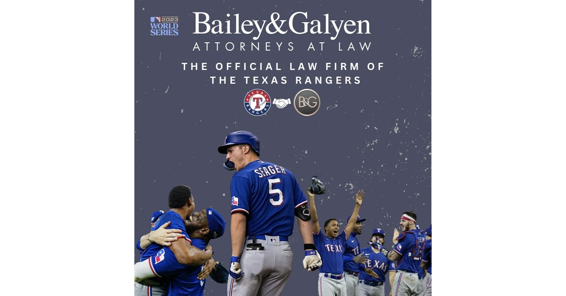 Bailey & Galyen, Official Law Firm of the Texas Rangers, Congratulates