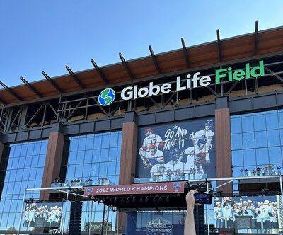 Celebrating the Texas Rangers Win at Globe Life Field with the parade and ceremony!