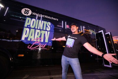 Peter Madrigal stirs it up on WeightWatchers Points Party Bus in Las Vegas during BravoCon 2023 (Photo Credit - Enoch Kim for WeightWatchers)
