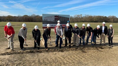 (L to R): Andy Guenther, Regional Sales Mgr; Joel Taverna, Logistics Director; Bryan Gohn, Business Mgr; Josh Thoreson, Facilities Mgr; Mike Meiresonne, COO; Bill Johnson, Choice Commercial; Dan Culhane, Ames Chamber CEO; Mark Lewis, CFBSI President; Paul Sanders Jr, Area Mgr; Brooks Kirby, Integration Mgr; Cade Kirkpatrick, Quotations Mgr; Craig Sackett, Ames Branch Mgr; John Hollinrake, Deputy State Director for Sen Joni Ernst; and Emily Schwickerath, District Director for US Rep Randy Feestra