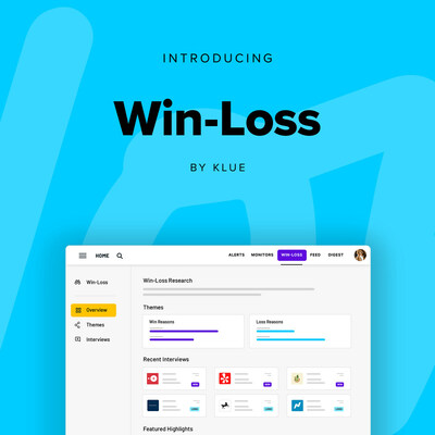 With Klue WIn-Loss, businesses can now collect, analyze, and distribute win-loss insights throughout their organization, providing actionable knowledge needed to win more against their competition. (CNW Group/Klue)
