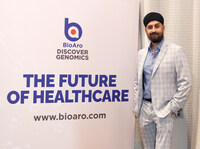 BioAro Inc. Founder & Cardiologist Dr. Anmol Kapoor at the BioAro launch event in Dubai, UAE (CNW Group/BioAro Inc.)