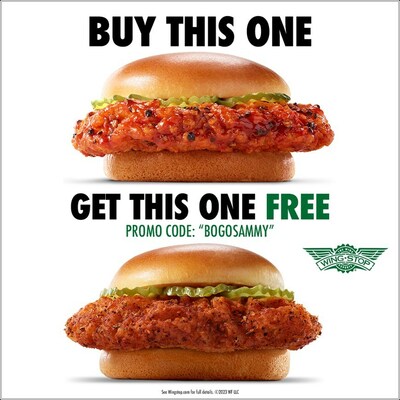 Fans can try multiple flavors with “buy one, get one free” chicken sandwiches at Wingstop, starting on Thursday, November 9 through Sunday, November 12.