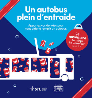 Le 24 novembre, aidez-nous à remplir un autobus de denrées au profit du Centre de bénévolat et moisson Laval