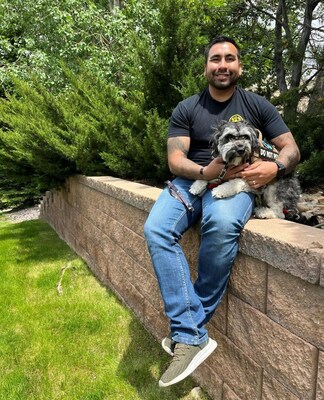 Airborne Infantryman, Erick, teamed up with Petco Love's Helping Heroes grant recipient 