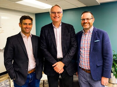 L to R: Tidal Cyber CEO Rick Gordon, CTO Richard Struse and CINO Frank Duff at Squadra's offices in Baltimore, MD. (Photo by Stephen Babcock)