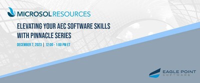 To kick off this exciting partnership, Microsol Resources is hosting an online event on December 7, 2023, at 12 p.m. EDT, titled "Elevating your AEC Software Skills with Pinnacle Series."