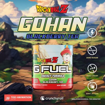 G FUEL's Gohan Blackberry Tea, inspired by "Dragon Ball Z," is coming soon to GFUEL.com!