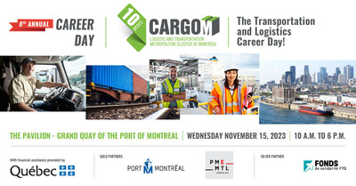 This 8th edition of CargoM's Career Day will take place on Wednesday, November 15 at the Port of Montreal's Pavillon du Grand Quai. (CNW Group/CargoM)