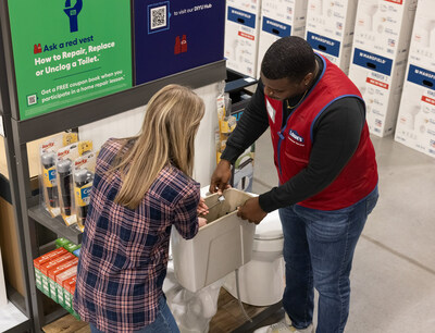 Knowledgeable Lowe's Red Vest associates teach homeowners how to make common home repairs, including "How to Repair, Replace or Unclog a Toilet"