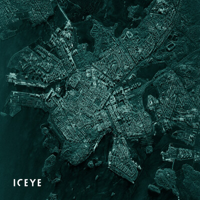 ICEYE radar satellite imagery of Helsinki, Finland, acquired using Spot Fine mode in February 2023.
