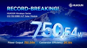 750.54W! Huasun Achieves Remarkable Milestone with Record-Breaking Power Output of HJT Solar Modules