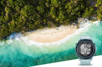The Descent G1 Solar - Ocean Edition from Garmin is an all-in-one dive computer and smartwatch made with recycled ocean-bound plastics and powered by the sun.