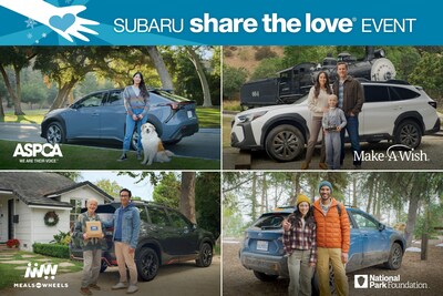 In 2023, the Subaru Share the Love Event celebrates 16 years of giving back on behalf of customers. For every new Subaru vehicle purchased or leased at any participating Subaru retailer from November 16, 2023, through January 2, 2024, Subaru will donate $250 to the purchaser's choice of charities. Retailers can select up to two hometown charities in their local communities to receive at least an additional $50 for each vehicle sold or leased.