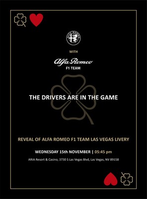 Alfa Romeo to reveal Las Vegas-style livery for the Alfa Romeo F1 Team Stake car on Wednesday, November 15