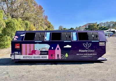 Ripple Glass and Owens Corning partner on a new glass only recycling bin in Atlanta.