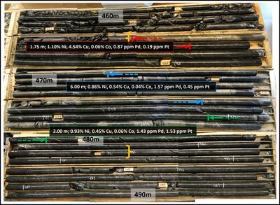 Figure 2: Mosaic picture of the massive to semi-massive sulphides intercepted in hole PN-23-036 (CNW Group/Power Nickel Inc.)
