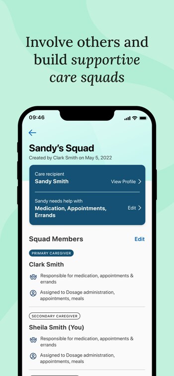 Kinary Caregiver App - Involve others and build care squads