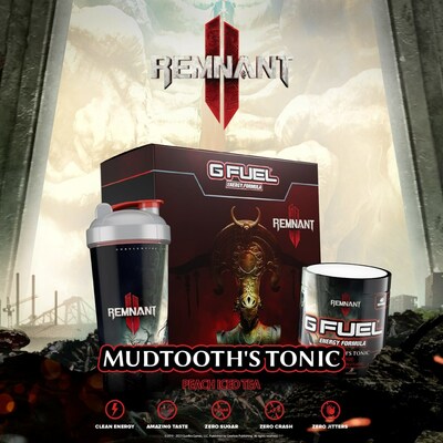 G FUEL Mudtooth's Tonic, inspired by "Remnant II," is now available at GFUEL.com!