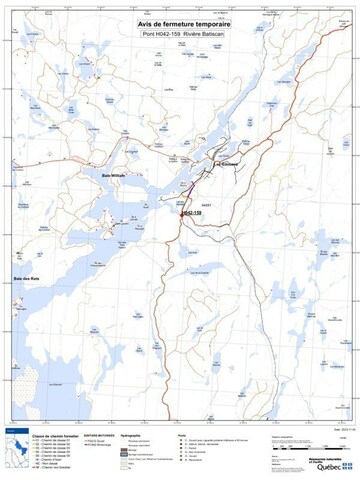 Agglomération de La Tuque - Fermeture temporaire du pont H042-159 (Groupe CNW/Ministère des Ressources naturelles et des Forêts)