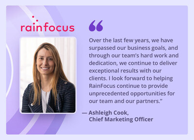 Ashleigh Cook's new role as CMO will support the continued growth of RainFocus.
