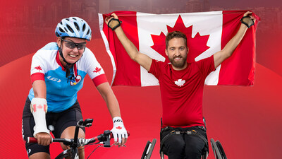 Para cyclist Shelley Gautier and wheelchair tennis player Rob Shaw will lead Canada into the Santiago 2023 Parapan Am Games as the team's Opening Ceremony flag bearers. (CNW Group/Canadian Paralympic Committee (Sponsorships))