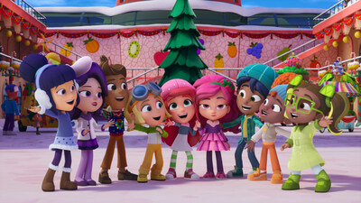 The event follows on the heels of the launch of the brand-new Netflix special, Strawberry Shortcake’s Perfect Holiday, a delightful CG-animated confection from WildBrain that tells the story of Strawberry Shortcake and friends preparing for the “Winterswirl” holiday celebration. (CNW Group/WildBrain Ltd.)