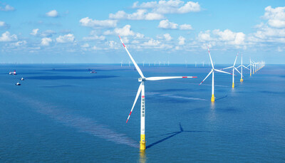 China's first Sino-French offshore wind farm in Yancheng. Provided to China Daily