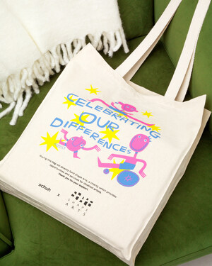 schuh launches Disability Equality tote bag with Shape Arts, inspired by 're-thinking disability'