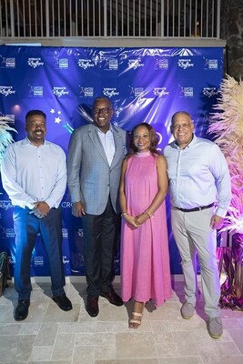 HVS CEO Parris Jordan, USVI Governor Albert Bryan Jr., Caribbean Tourism Organization Secretary General and CEO Dona Regis-Prosper and USVI Commissioner of Tourism Joseph Boschulte