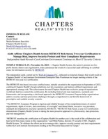 Audit Affirms Chapters Health System HITRUST Risk-based, Two-year Certification to Manage Risk, Improve Security Posture and Meet Compliance Requirements