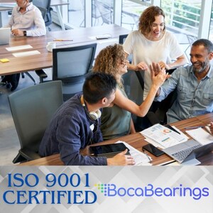 Boca Bearings is Pleased to Announce We're Officially ISO 9001 Certified!