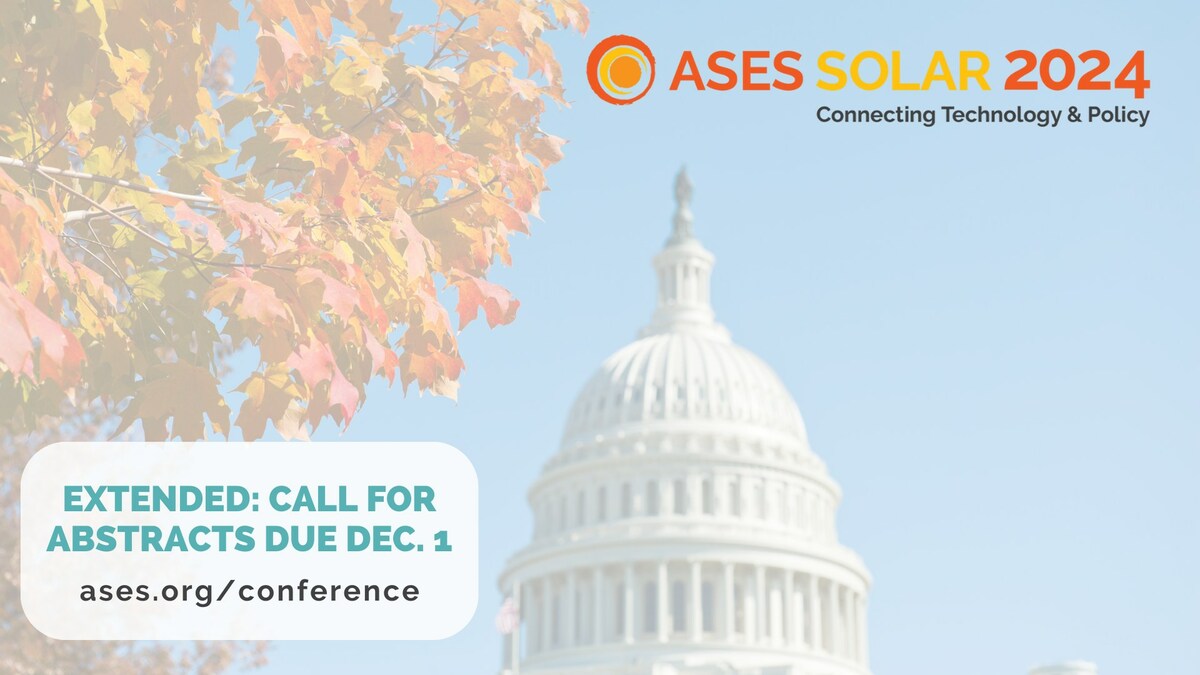 Submit Your Abstracts by December 1 for American Solar Energy Society's SOLAR 2024 Conference - Vimarsana News