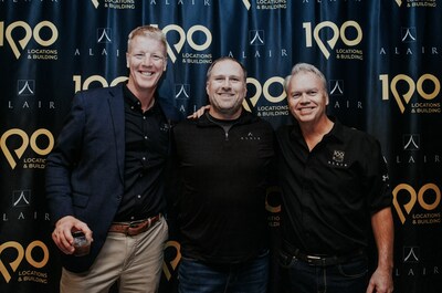 (Left to right): Chad Hackmann, Regional Partner for Alair Northern Virginia, Matt Bieschke, Partner of Alair Alexandria, and Rob Cecil, President of Alair attend the #Alair100 launch and celebration in Alexandria, Virginia on November 9, 2023 (CNW Group/Alair Enterprises Ltd.)