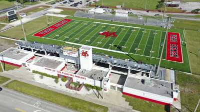 The Citrus Bowl at Vero Beach High School has the only synthetic turf field in the Treasure Coast of Florida. The Matrix Helix® synthetic turf field installed by Hellas is named after legendary Vero Beach High School Football Coach Billy Livings, who won 314 games including 211 for the Fighting Indians of Vero Beach. Livings died in 2011.