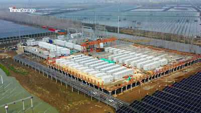 Sistema de armazenamento de energia de 50 MWh para um projeto integrado de pesca-solar-armazenamento na província de Hubei, China (PRNewsfoto/Trina Storage)