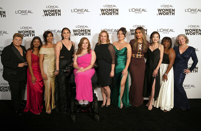 L'Oral Paris USA President Ali Goldstein and the 2023 L'Oral Paris Women of Worth Honoree class attend the 18th Annual L'Oral Paris Women of Worth Celebration at NeueHouse Hollywood on November 16, 2023, in Los Angeles (Photo by Associated Press for L'Oral Paris)